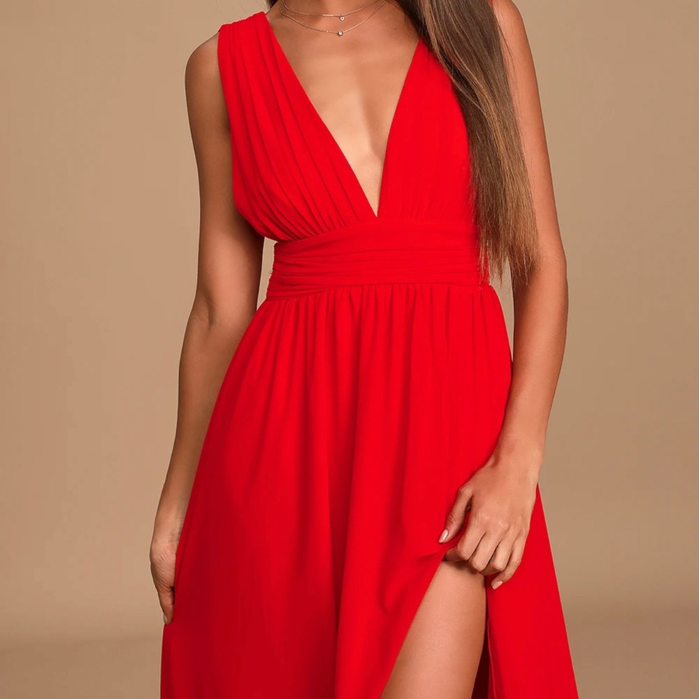 Lulu’s Heavenly Hues Red Maxi Dress